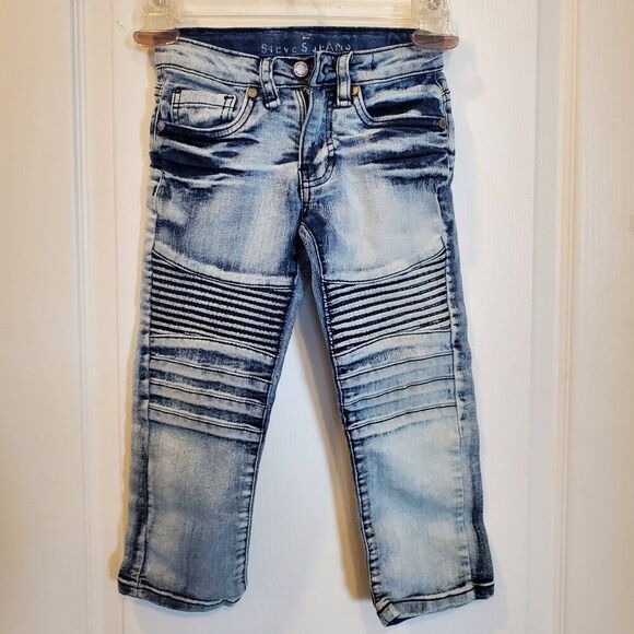 Steve's Jeans Moto Biker Distressed Skinny Jeans Stretch Denim 4 - Picture 2 of 5